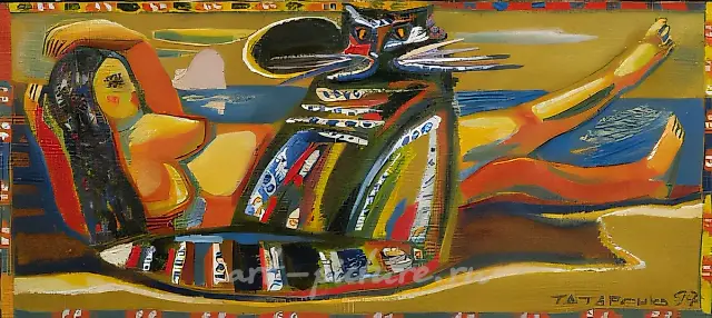 Burnt by the Sun, 1997, oil on canvas, 36x79