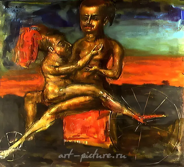 A stroll, 1989, canvas, oil,