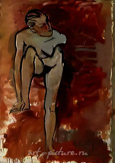 A sketch, 1990, canvas, oil, 150x120