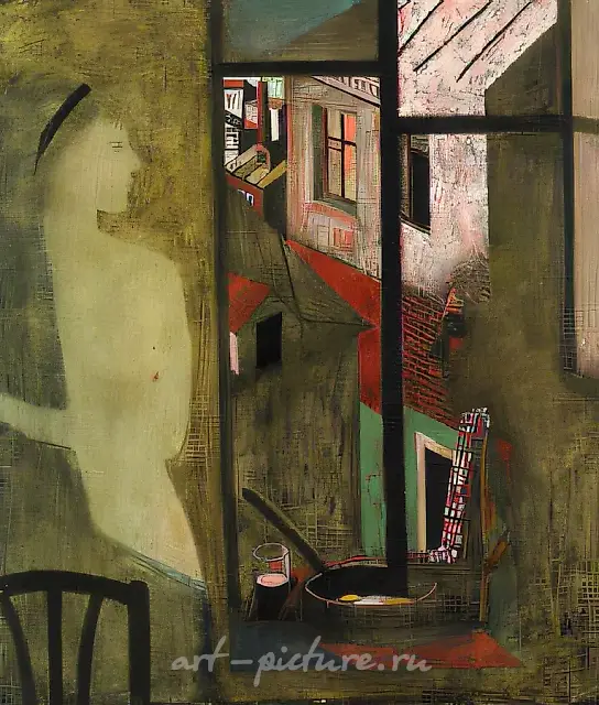诗人与缪斯，1986年，布面油画，150x120厘米。作者自藏。