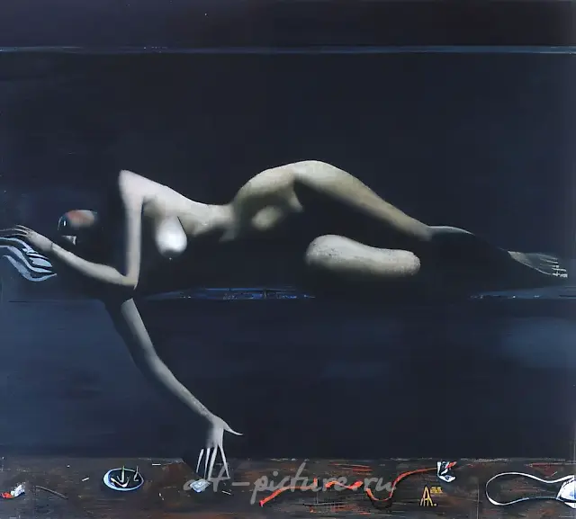 Sunday, 1988, canvas, oil, 160x200 Mr. Holgen Pluder`s collection`s. Berlin.