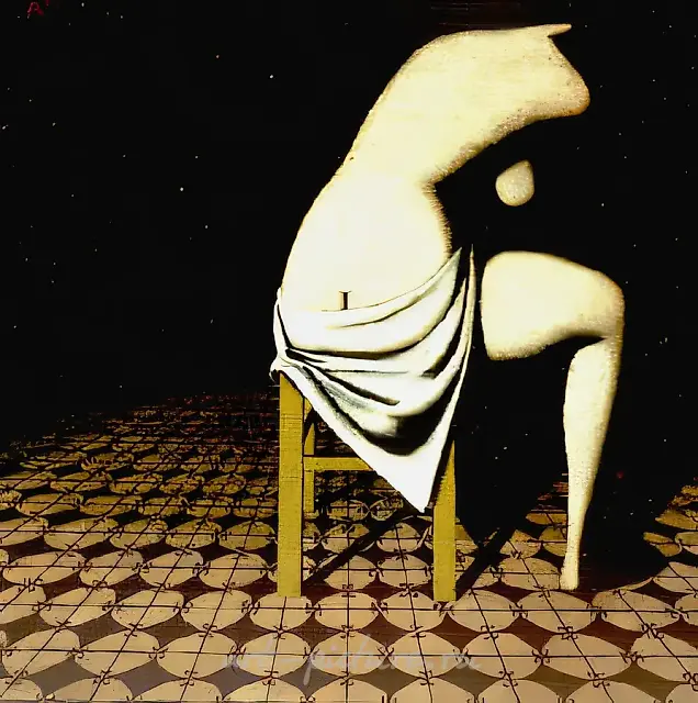 裸女，1993年，布面油画，130x130。作者收藏。