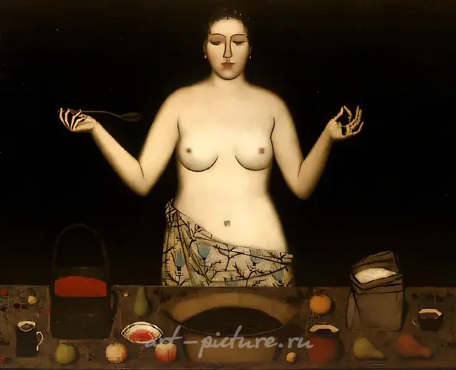 弗洛拉，1993年，布面油画，130x160。作者藏。