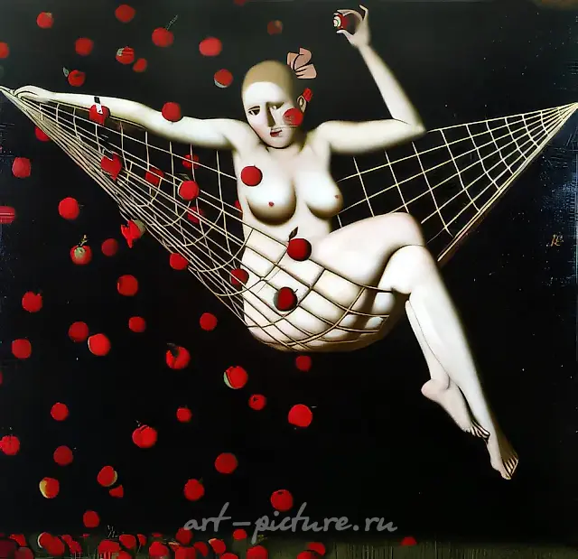 Apples, 1994, canvas, oil, 159x159 Property of "Alain Blondel" Gallery. France