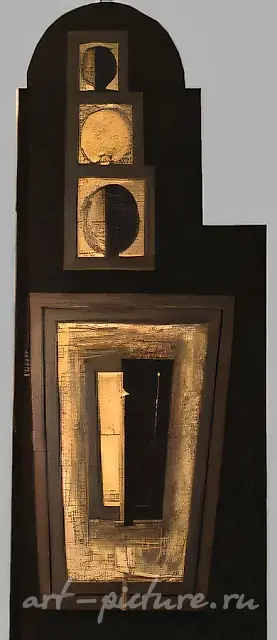 Composition 3, 1990, wood, oil, 250x100