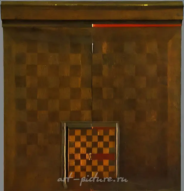 Under the sign of Two Ks, 1987, painting, wood, relief, 132x130