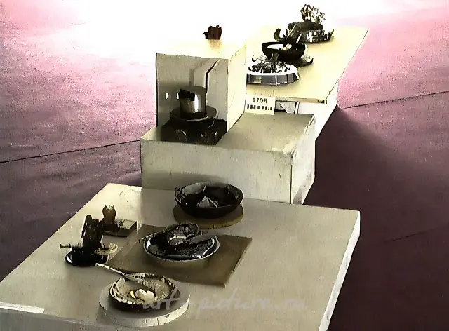 The author`s menu, 1987, sculpture, 10 objects
