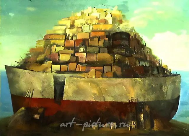 Run Aground, 1989, canvas, oil, 124x170