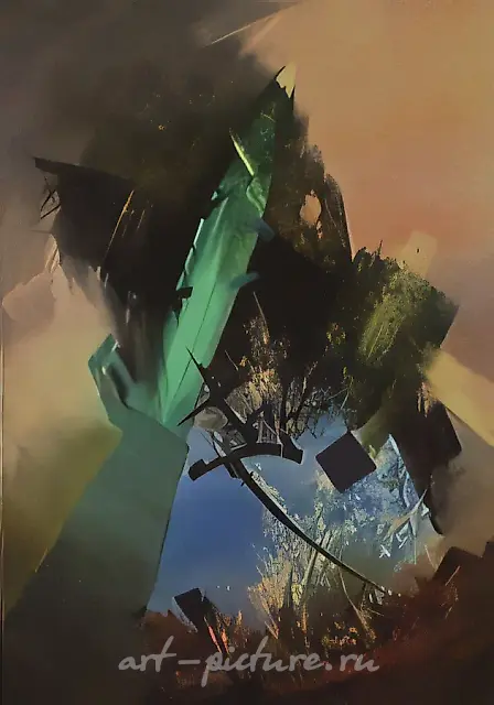 Green Ray, 1989, canvas, oil, 140x100
