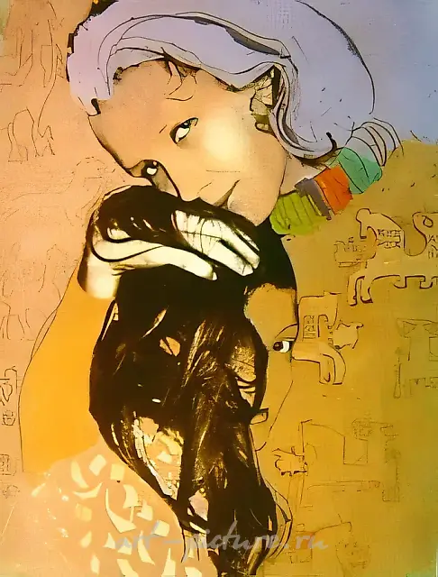 Tanya and Marina, 1991, painting, drawing, photography, 80x60
