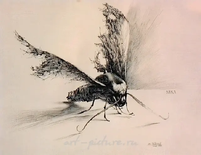 Nike, 1985, ink, paper, pastel, 36x48
