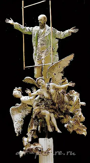 陀思妥耶夫斯基（顶峰），1987年，彩色石膏，240×110×100