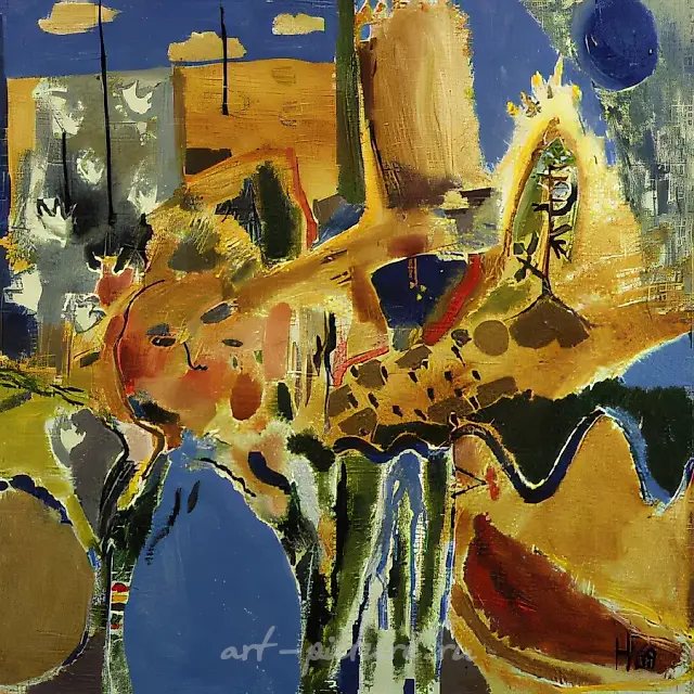 Baby and spring, 1989, canvas, oil,