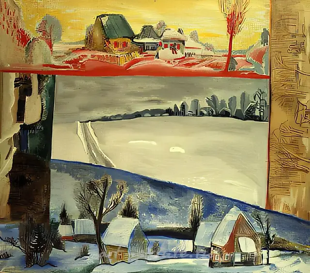 Road to Ladyzhino, 1989, canvas, oil, 100x130