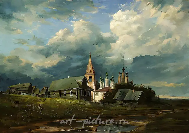 索利加利奇。复活节修道院，1987年，布面油画，50×70