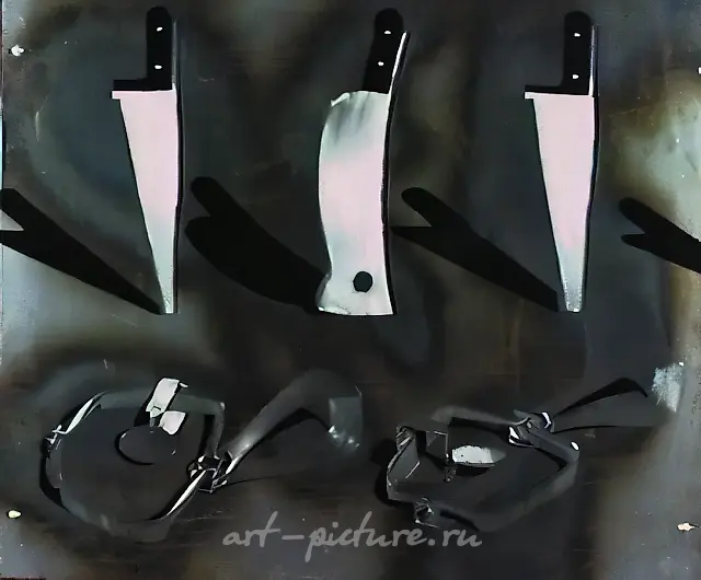 Without a Title, 1991, metal, parquet varnish, oil, 130x150