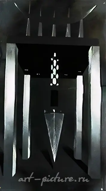 Without a Title, 1992, metal, parquet varnish, oil, 120x80