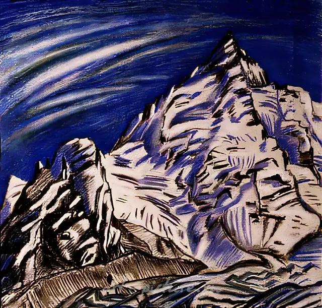 顶峰，1991年，粉彩，60x60厘米，200美元