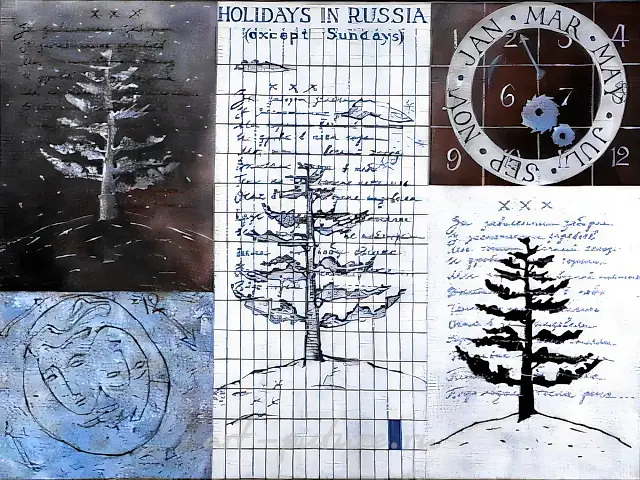 Каникулы в России, 1992, холст, см. техника, 180х120