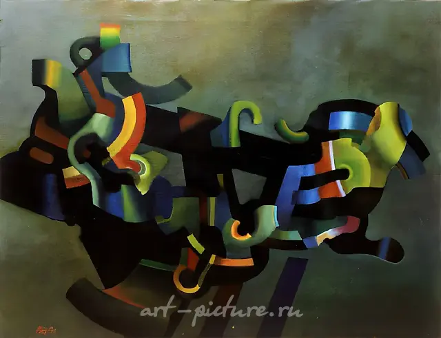 Major Construction, 1991, canvas, oil, 100x130. Private collection