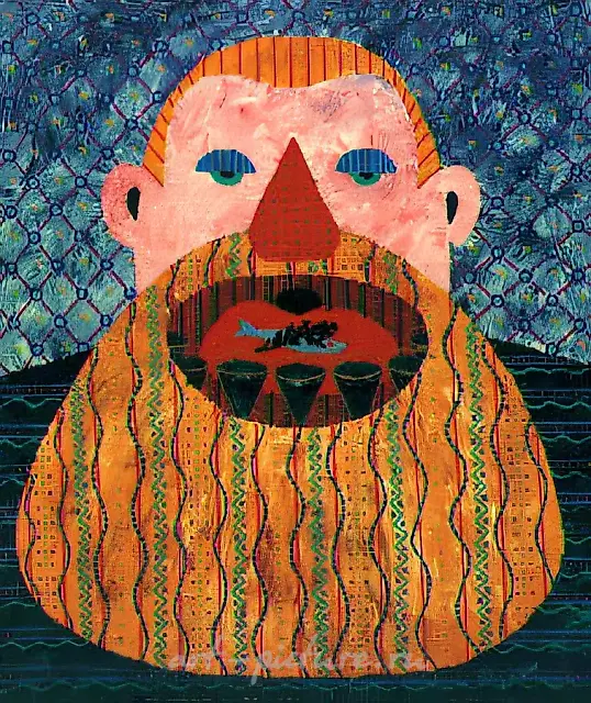 Red beard, 1991, canvas, oil, 70x60
