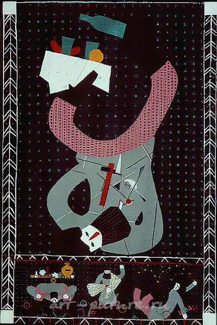 Old clown, 1990, canvas, oil, 180x120