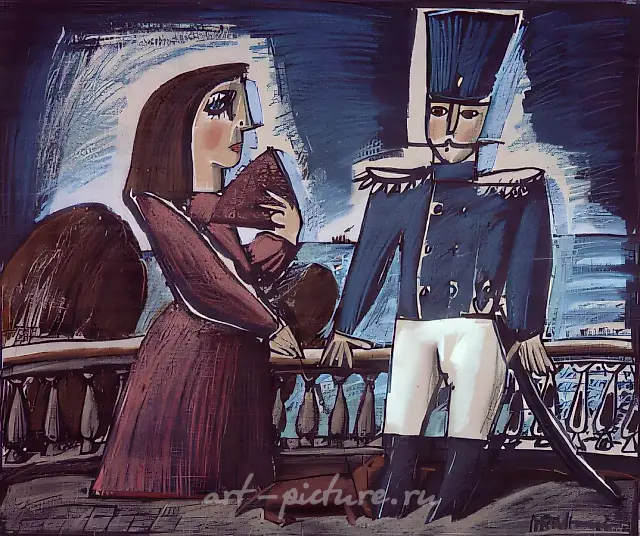 Meeting by the Sea, 1991, paper, indian ink, ink, 84x64