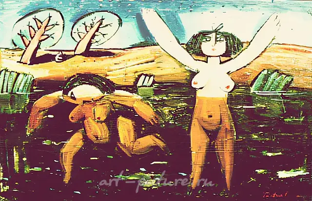 Transparent Water, 1991, canvas, oil, 72x108