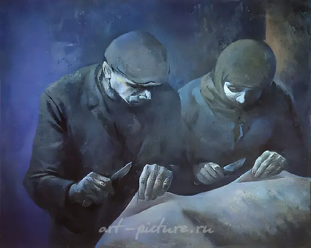 Quiet Conversation, 1990, canvas, oil, 120x150 Property of STANBET GALLERY. Moscow.