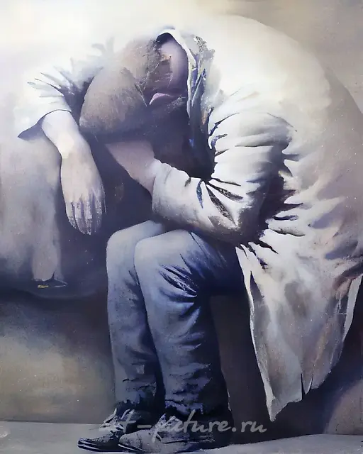 A sitting man, 1995, oil on canvas, 177x146