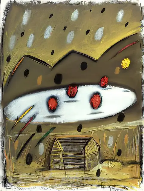 系列《行星逃避主义》，第一号，1991年，纸本，粉彩，48×36，属于“斯坦贝特”画廊藏品。莫斯科。