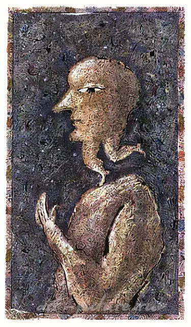 向往，1992年，纸本，混合媒介，33x22厘米。作者自藏，价格：500美元。