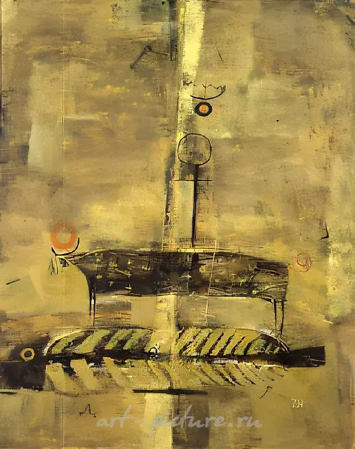Celestial Pyramid, 1990, canvas, oil, 100x80 Property of STANBET GALLERY. Moscow.