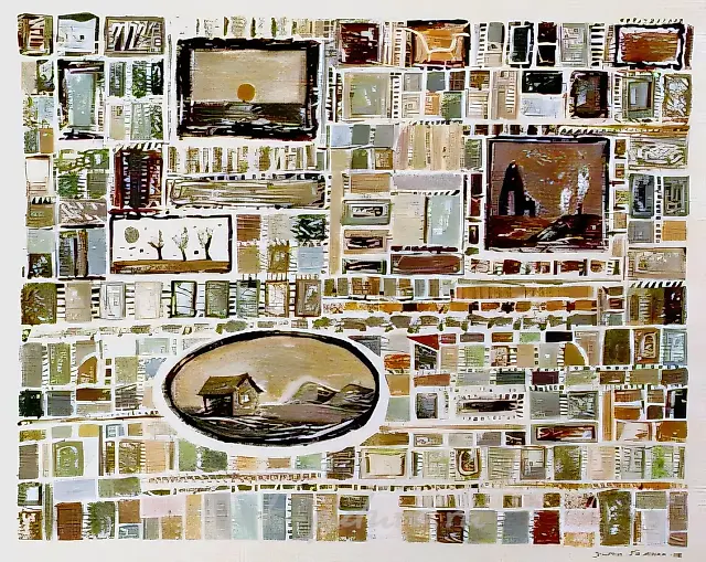 落日，1992，纸上，单版画，39x48。作者藏，$1000。