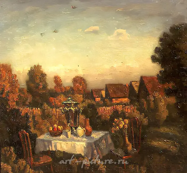 秋日晚景，1990年，布面油画，110×120厘米，作者自藏
