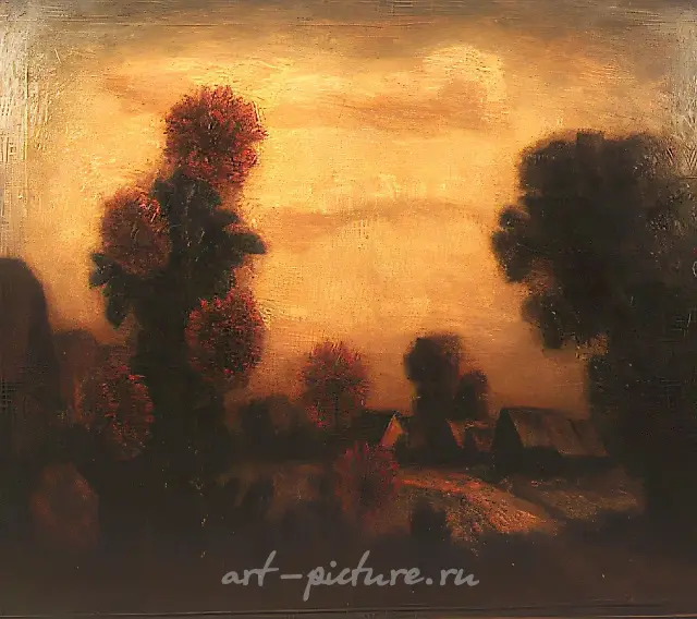 风景与大丽花，1986年，布面油画，100×110，作者自藏