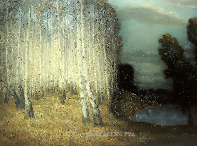 植物与云的世界，1986年，布面油画，130×150，俄罗斯艺术家联盟收藏