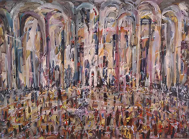 构图，1989年，纸本，蛋彩画，66x89