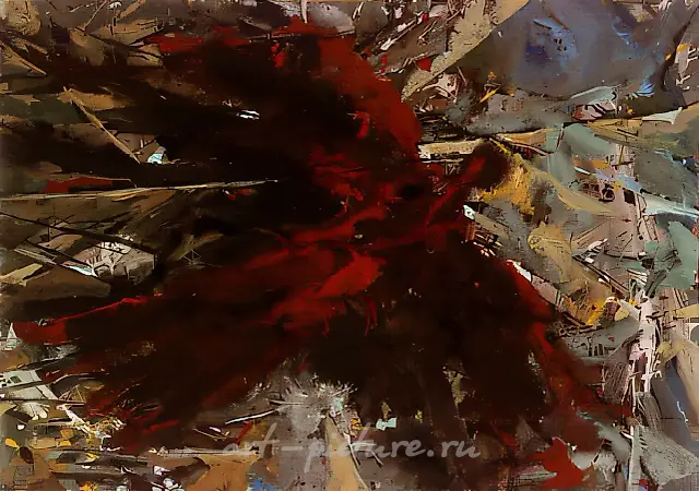 Red angel, 1983, paper, distemper, 58x42 Property of Tretyakov Art Gallery. Moscow.