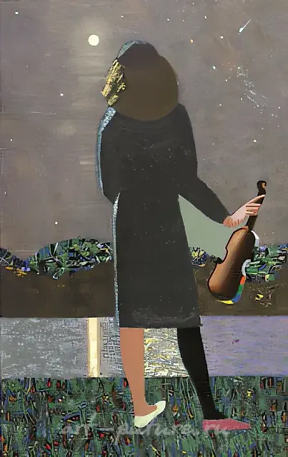 Night, 1990, canvas, oil, 120x90 Private collection. Russia.