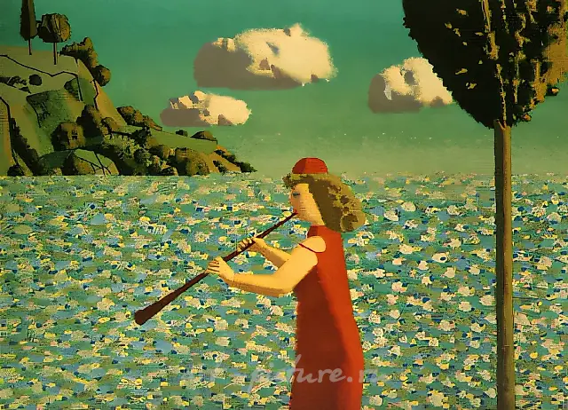 Tune, 1988, paper, distemper, 50x70 Private collection. Russia.