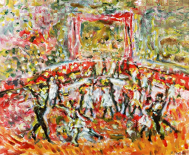交谊舞比赛，1984年，纸本，油画，60×75