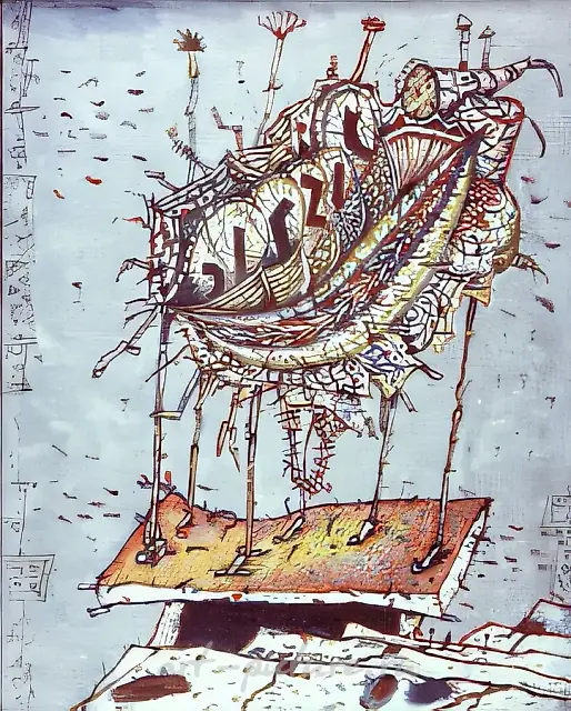 Festive landscape, 1989, canvas, mixed technique, 50x34