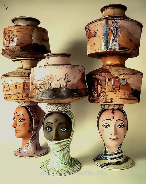 Recollection about India, 1986, glazed colored masses, painting, h - 120 cm Private collection. Bombey. India.