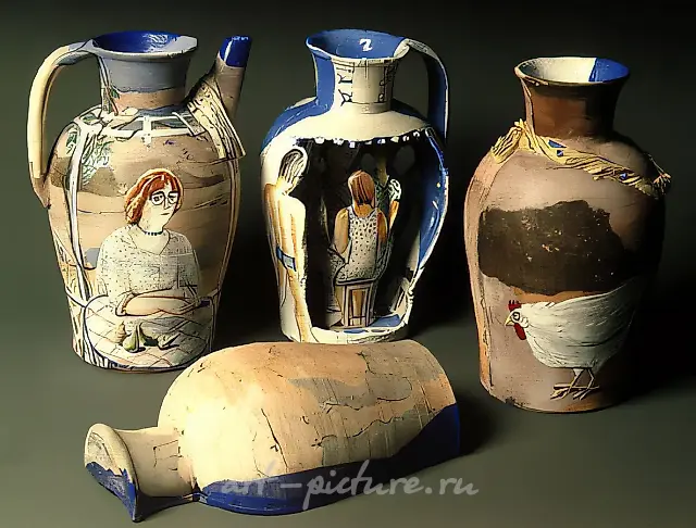 Good summer in Kazantin, 1982, glazed chamotte and enamel, h - 32 cm Property of STANBET GALLERY.