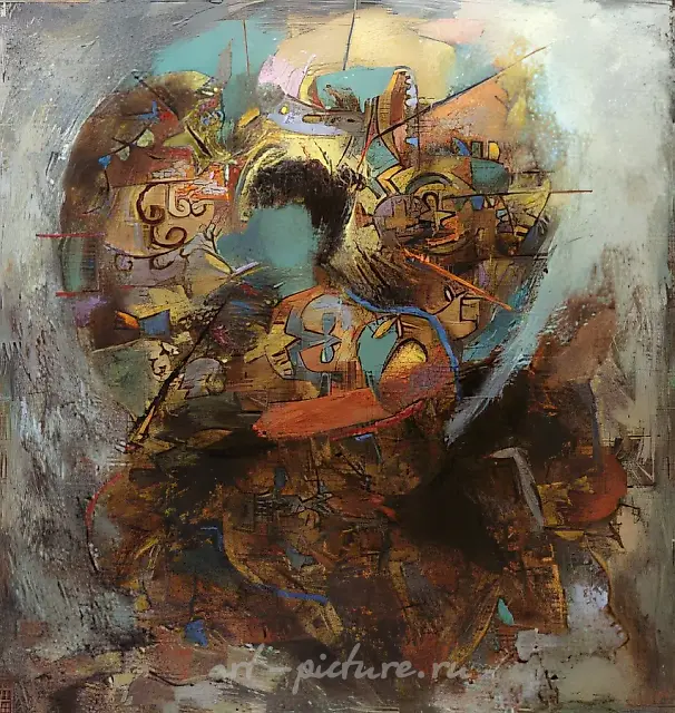 Под зонтом, 1992, холст, масло, 120х120