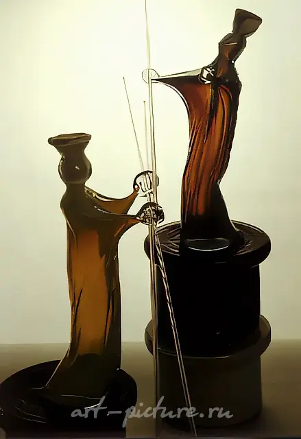 Theater, 1988, glass, h - 58 cm Property of Russian culture ministry