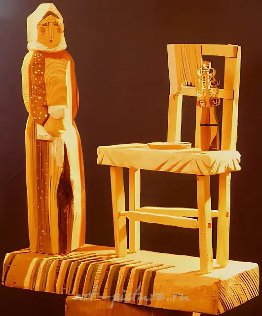 Guests are coming, 1991, painted wood, 30x20x7 Author`s property