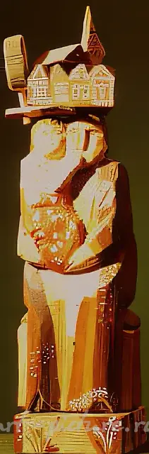 Native home, 1991, painted wood, 35x20x7 Property of the Tretyakov Art Gallery. Moscow.
