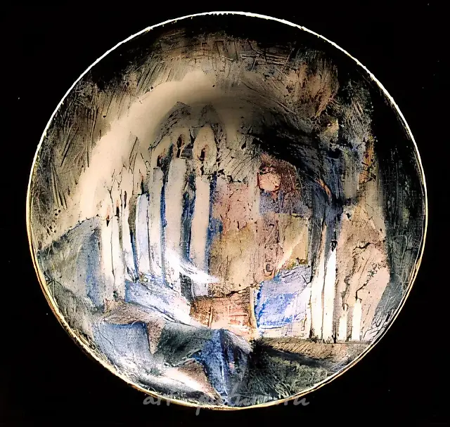 Candles, 1980, faience, underglaze painting, salts, D - 30. Author`s property